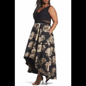 Xscape Mesh Waist High/Low Formal Gown